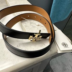 Tory Burch Reversible Logo Leather Belt